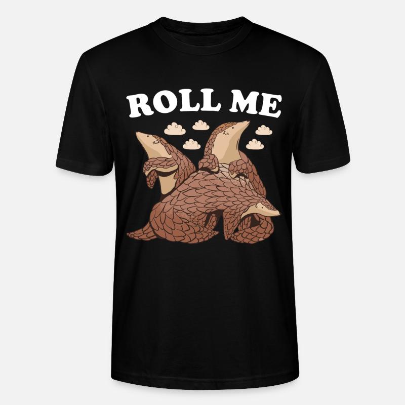 Roll Me Pangolin - Stanley/Stella Unisex Bio-T-Shirt CRAFTER - Schwarz