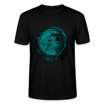 Opossum fake death - Stanley/Stella Unisex Bio-T-Shirt CRAFTER - Schwarz - Vorne - Alina (178cm) & Michal (187cm)