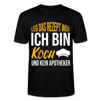 Leg das Rezept weg Ich bin Koch und kein Apotheker - Stanley/Stella Unisex Bio-T-Shirt CRAFTER - Schwarz - Vorne - Alina (178cm) & Michal (187cm)