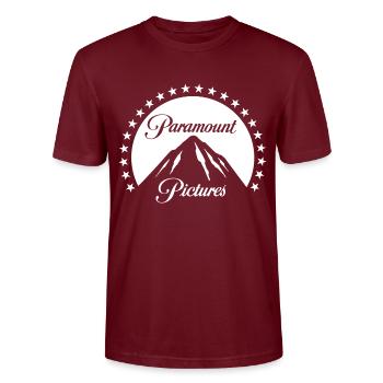 Paramount Pictures Logo Blanc Avec Montagne - T-shirt bio CRAFTER Stanley Stella Unisexe - bordeaux - Devant - Alina (178cm) & Michal (187cm)