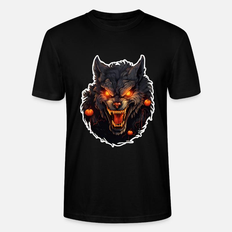 Werwolf mit Halloween - Stanley/Stella Unisex Bio-T-Shirt CRAFTER - Schwarz