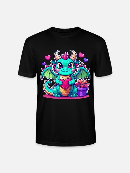 Farbenfroher Drache - Stanley/Stella Unisex Bio-T-Shirt CRAFTER - Schwarz