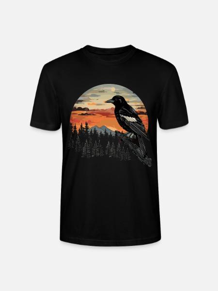 Magpie Bird Bird Breeder Flying - Stanley/Stella CRAFTER Unisex Organic T-Shirt - black