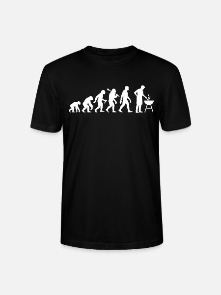 Lustige Grillen Evolution für BBQ Grillteufel - Stanley/Stella Unisex Bio-T-Shirt CRAFTER - Schwarz