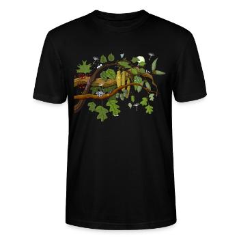 mysterious forest - Stanley/Stella CRAFTER Unisex Organic T-Shirt - black - Front - Alina (178cm) & Michal (187cm)