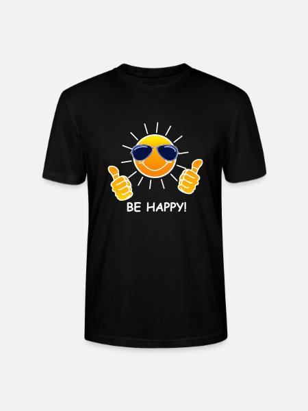 Sun, be happy! - Stanley/Stella CRAFTER Unisex Organic T-Shirt - black