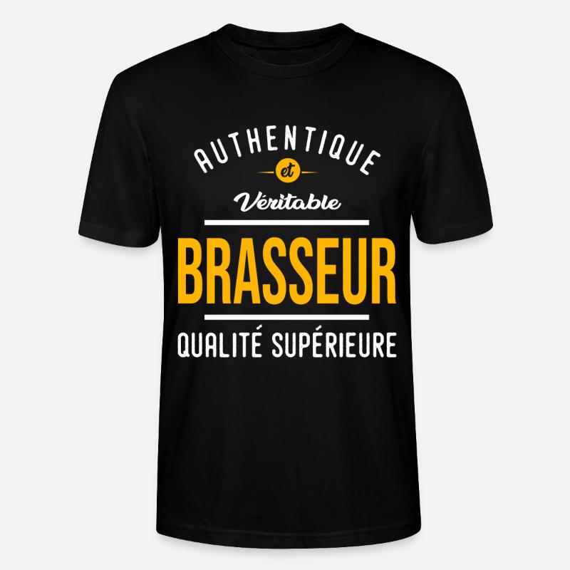 Beruf BREWER authentische Zitate Beruf - Stanley/Stella Unisex Bio-T-Shirt CRAFTER - Schwarz
