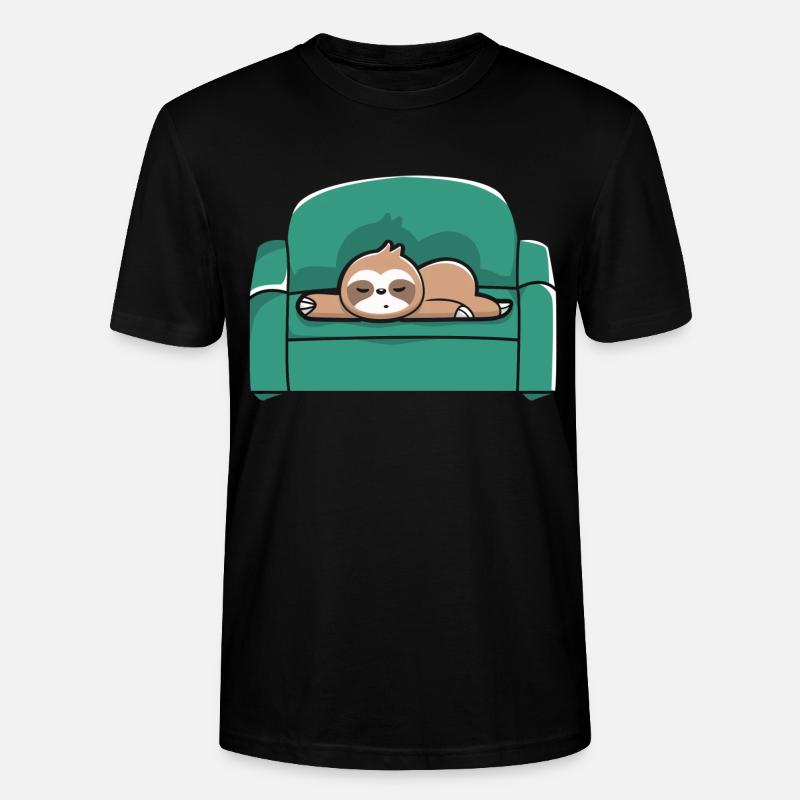 Faultier Sofa Chill Relax - Stanley/Stella Unisex Bio-T-Shirt CRAFTER - Schwarz