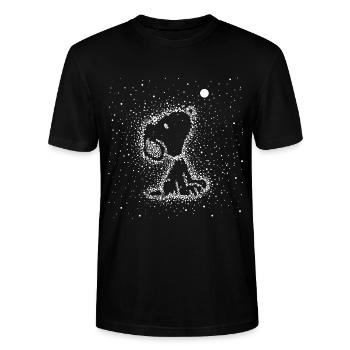 Peanuts Snoopy Sterne Sternzeichen - Stanley/Stella Unisex Bio-T-Shirt CRAFTER - Schwarz - Vorne - Alina (178cm) & Michal (187cm)