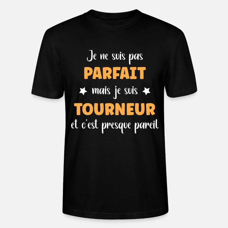 Tourneur - T-shirt bio CRAFTER Stanley Stella Unisexe - noir