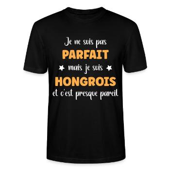 Je ne suis pas parfait mais Hongrois - T-shirt bio CRAFTER Stanley Stella Unisexe - noir - Devant - Alina (178cm) & Michal (187cm)