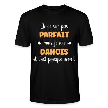 Je ne suis pas parfait mais danois - T-shirt bio CRAFTER Stanley Stella Unisexe - noir - Devant - Alina (178cm) & Michal (187cm)