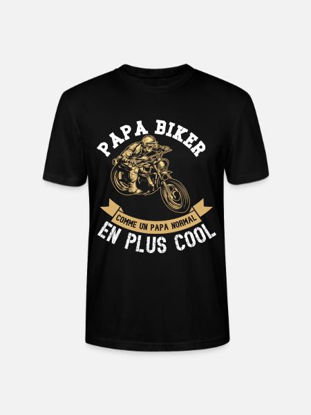 papa biker - T-shirt bio CRAFTER Stanley Stella Unisexe - noir