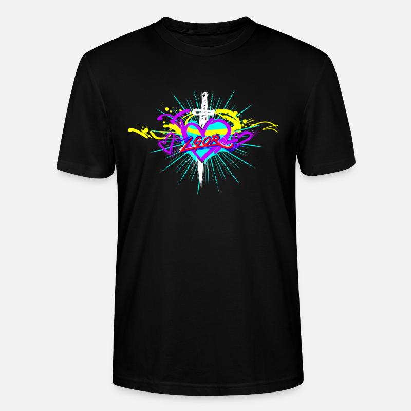 L.Gor Dolch mit Herz - Stanley/Stella Unisex Bio-T-Shirt CRAFTER - Schwarz