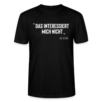 Das interessiert mich nicht die Bohne - Zitat - Stanley/Stella Unisex Bio-T-Shirt CRAFTER - Schwarz - Vorne - Alina (178cm) & Michal (187cm)