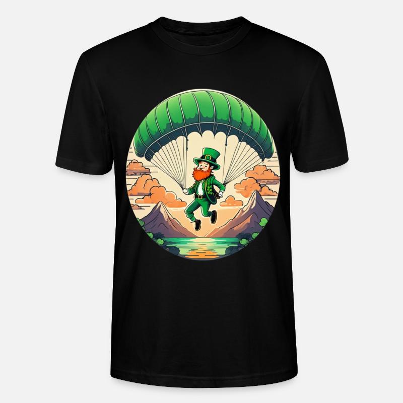 Parapente Trèfle de la Saint-Patrick - T-shirt bio CRAFTER Stanley Stella Unisexe - noir