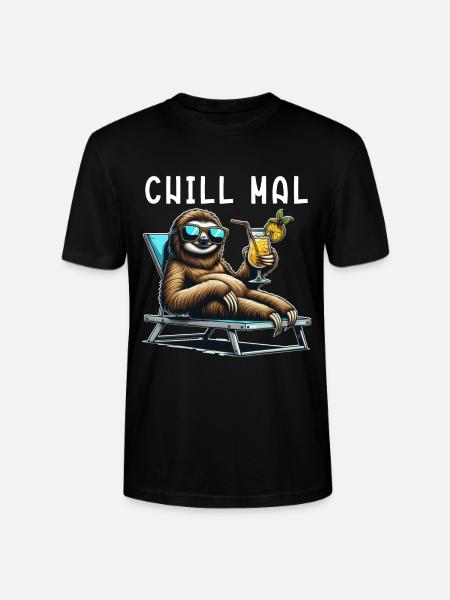Chillen Faultier - chill mal - Stanley/Stella Unisex Bio-T-Shirt CRAFTER - Schwarz