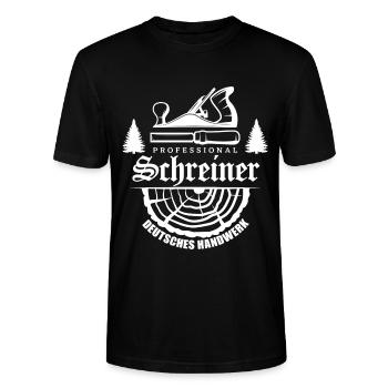 Professional Schreiner Holzarbeiter - Stanley/Stella Unisex Bio-T-Shirt CRAFTER - Schwarz - Vorne - Alina (178cm) & Michal (187cm)