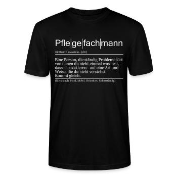 Pflegefachmann, Krankenpfleger, Pflege Beruf - Stanley/Stella Unisex Bio-T-Shirt CRAFTER - Schwarz - Vorne - Alina (178cm) & Michal (187cm)