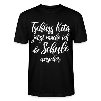 Schulanfang - Stanley/Stella Unisex Bio-T-Shirt CRAFTER - Schwarz - Vorne - Alina (178cm) & Michal (187cm)