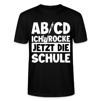 Schulanfang - Stanley/Stella Unisex Bio-T-Shirt CRAFTER - Schwarz - Vorne - Alina (178cm) & Michal (187cm)