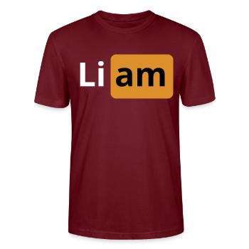 Geschenk für Liam | | Porno Logo Geschenk beauf - Stanley/Stella Unisex Bio-T-Shirt CRAFTER - Burgunderrot - Vorne - Alina (178cm) & Michal (187cm)