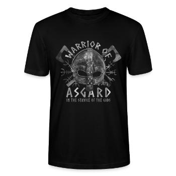 Warrior of Asgard Wikinger Krieger - Stanley/Stella Unisex Bio-T-Shirt CRAFTER - Schwarz - Vorne - Alina (178cm) & Michal (187cm)