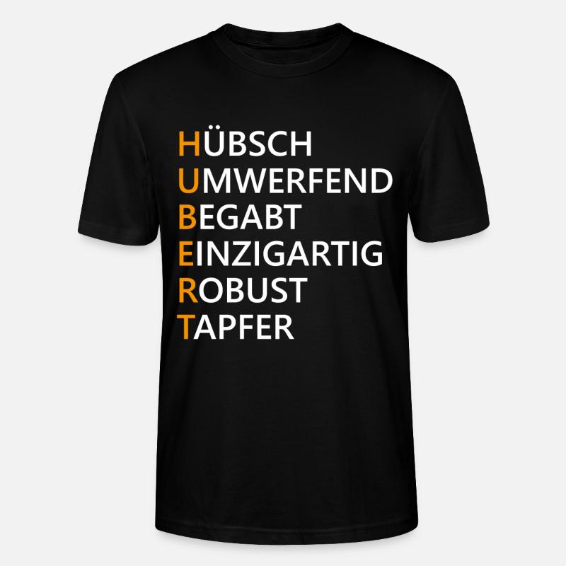 Hubert Name Geschenk - Stanley/Stella Unisex Bio-T-Shirt CRAFTER - Schwarz