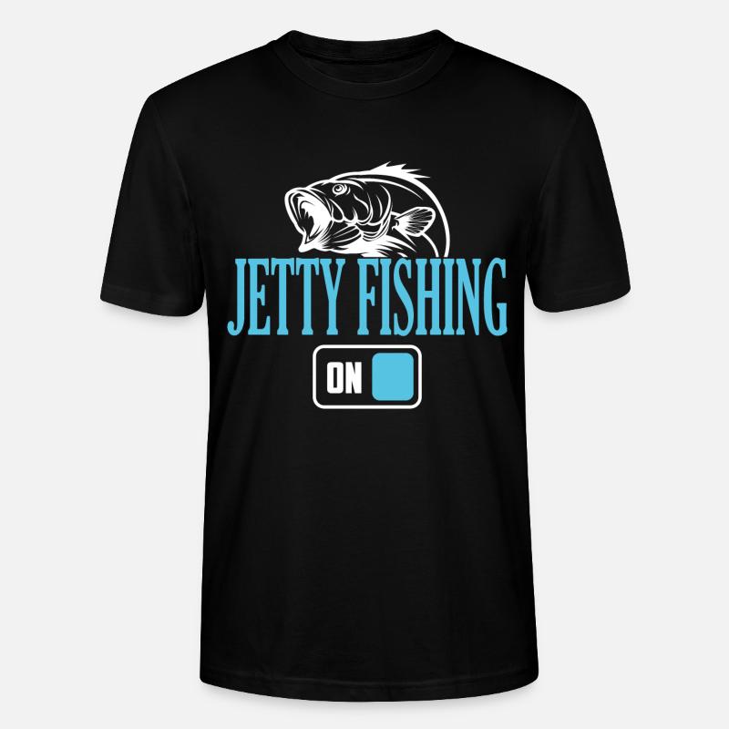 Fisherman Jetty Angelmodus Ein - Stanley/Stella Unisex Bio-T-Shirt CRAFTER - Schwarz