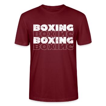 Boxing - Sport de combat Boxe Savate - T-shirt bio CRAFTER Stanley Stella Unisexe - bordeaux - Devant - Alina (178cm) & Michal (187cm)