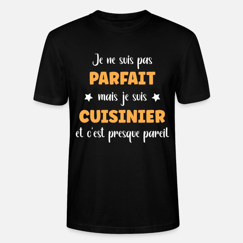 cuisinier - T-shirt bio CRAFTER Stanley Stella Unisexe - noir