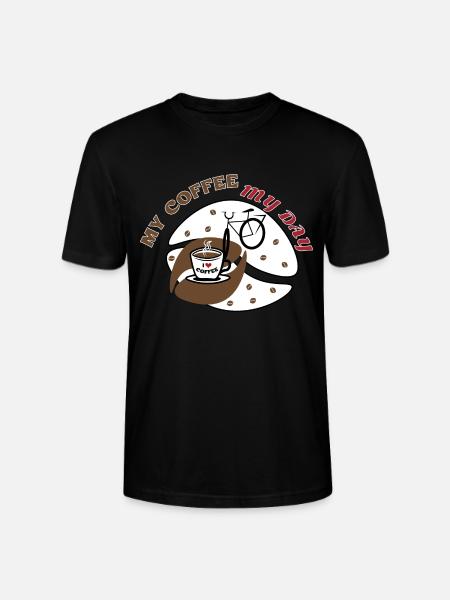 Café et vélo - T-shirt bio CRAFTER Stanley Stella Unisexe - noir