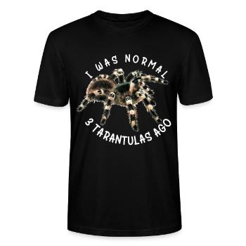 Vogelspinne Spinnen Haustier Vogelspinnen Sammler - Stanley/Stella Unisex Bio-T-Shirt CRAFTER - Schwarz - Vorne - Alina (178cm) & Michal (187cm)