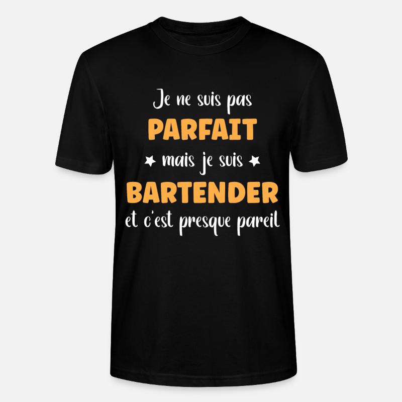 Bartender - T-shirt bio CRAFTER Stanley Stella Unisexe - noir