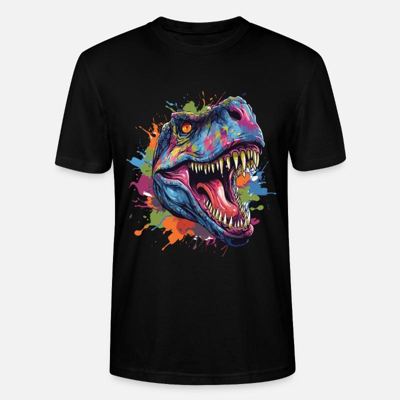T-Rex Dinosaurier Kopf mit Graffiti-Stil - Stanley/Stella Unisex Bio-T-Shirt CRAFTER - Schwarz