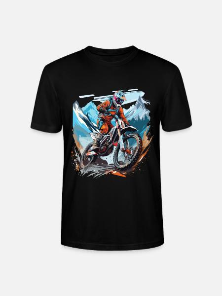 Motocross with a mountain backdrop - Stanley/Stella CRAFTER Unisex Organic T-Shirt - black