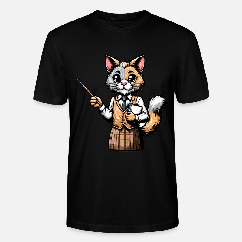 Professeur de chat mignon - T-shirt bio CRAFTER Stanley Stella Unisexe - noir