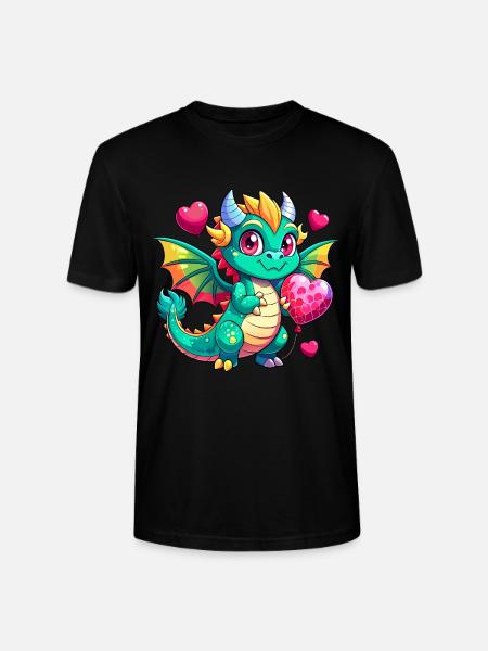 Farbenfroher Drache - Stanley/Stella Unisex Bio-T-Shirt CRAFTER - Schwarz