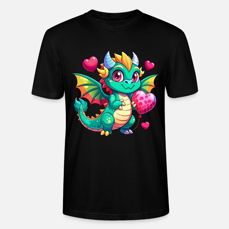 Farbenfroher Drache - Stanley/Stella Unisex Bio-T-Shirt CRAFTER - Schwarz