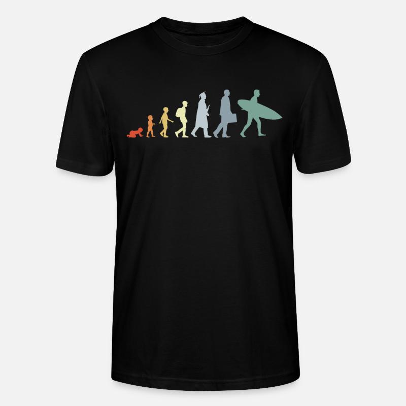 Évolution de l’enfant au surfeur - T-shirt bio CRAFTER Stanley Stella Unisexe - noir