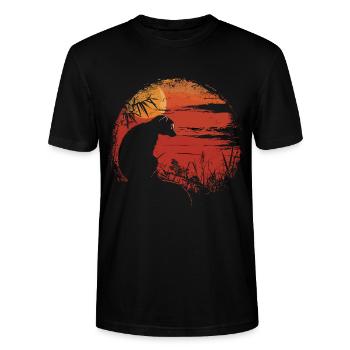 Lémurien Lémurien catta Lémur de Madagascar - T-shirt bio CRAFTER Stanley Stella Unisexe - noir - Devant - Alina (178cm) & Michal (187cm)