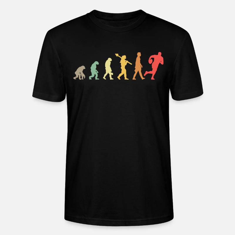 Evolution Rugby Spieler Rugby Entwicklung Retro - Stanley/Stella Unisex Bio-T-Shirt CRAFTER - Schwarz