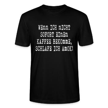 Sprüche Kaffee - Stanley/Stella Unisex Bio-T-Shirt CRAFTER - Schwarz - Vorne - Alina (178cm) & Michal (187cm)