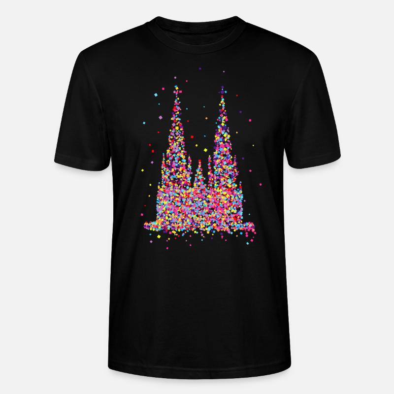 Kölner Dom, Konfetti - Stanley/Stella Unisex Bio-T-Shirt CRAFTER - Schwarz