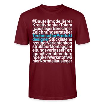 Technischer Produktdesigner Zeichner - Stanley/Stella Unisex Bio-T-Shirt CRAFTER - Burgunderrot - Vorne - Alina (178cm) & Michal (187cm)