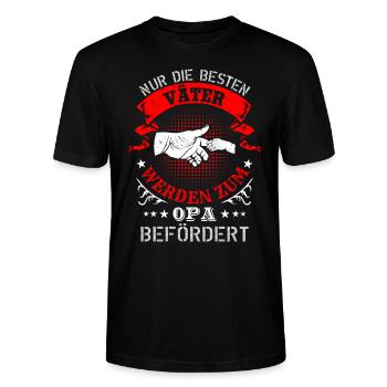 Die besten Väter werden zum Opa befördert - Stanley/Stella Unisex Bio-T-Shirt CRAFTER - Schwarz - Vorne - Alina (178cm) & Michal (187cm)