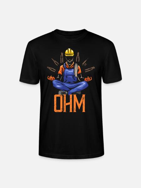 Ohm Meditating Electrician Construction - Stanley/Stella CRAFTER Unisex Organic T-Shirt - black