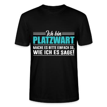 Platzwart Hausmeister Fußball Geschenk Idee lustig - Stanley/Stella Unisex Bio-T-Shirt CRAFTER - Schwarz - Vorne - Alina (178cm) & Michal (187cm)