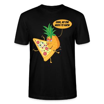 No One Needs To Know Pineapple Pizza Pineapple On - T-shirt bio CRAFTER Stanley Stella Unisexe - noir - Devant - Alina (178cm) & Michal (187cm)