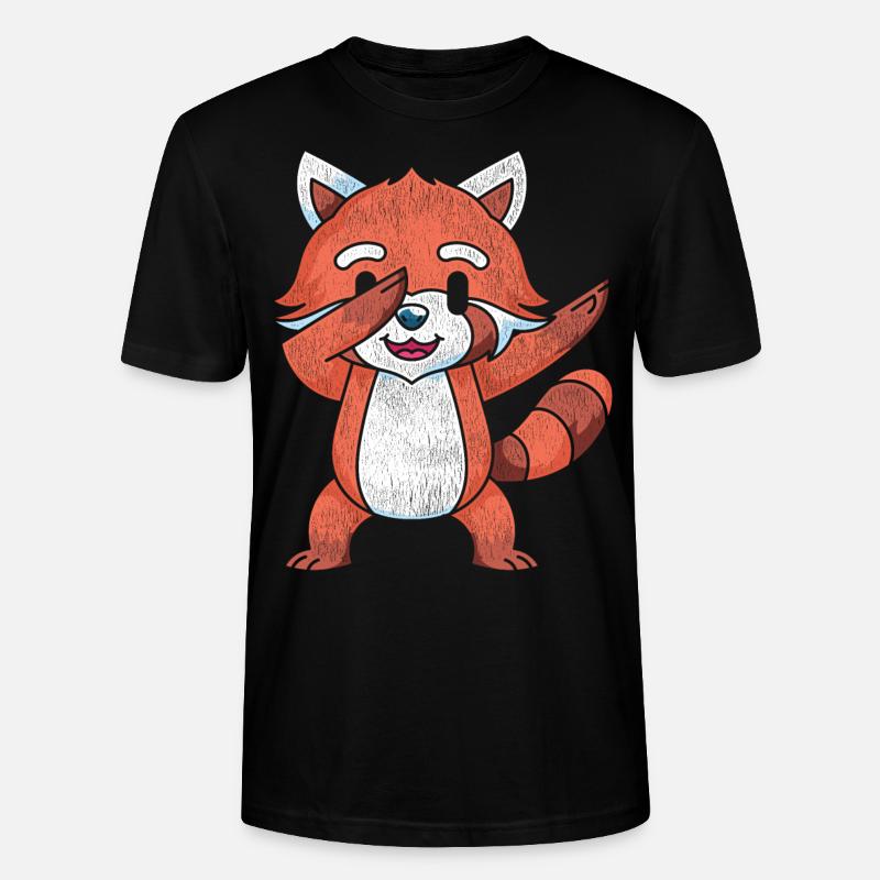 Dabbing Roter Panda - Stanley/Stella Unisex Bio-T-Shirt CRAFTER - Schwarz